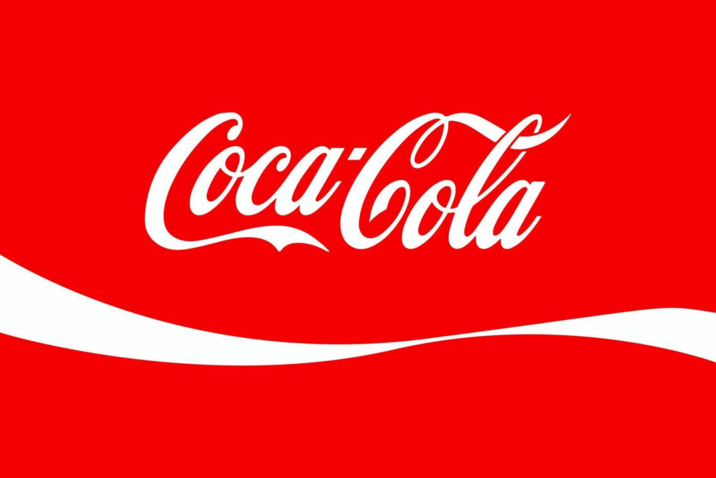 coca cola logo in red and white