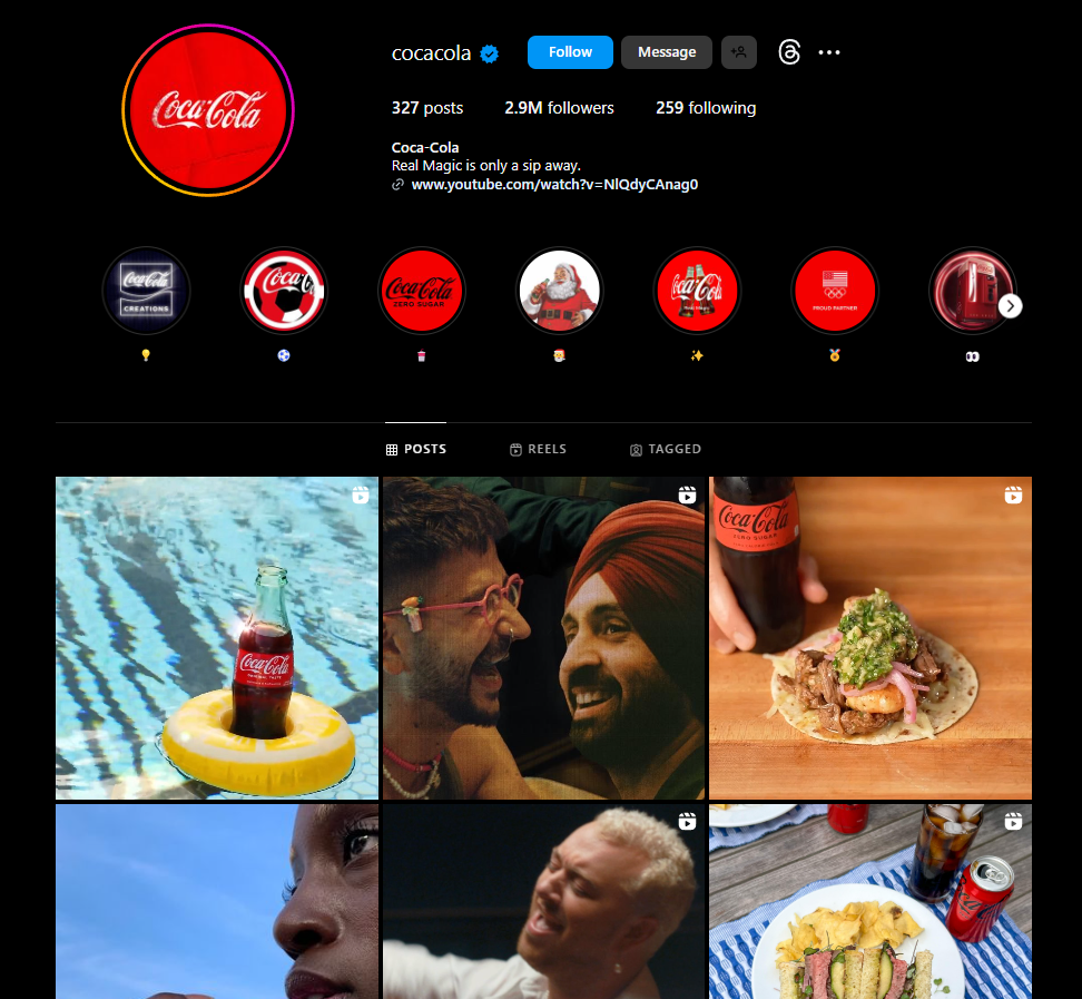 coca cola Instagram's marketing 